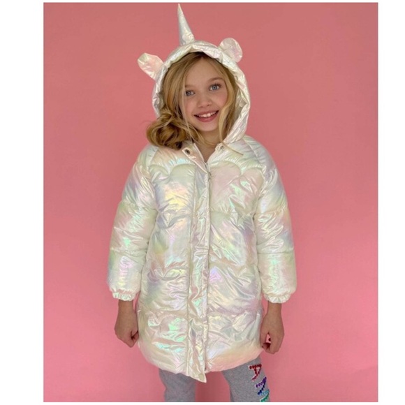 Lola + The Boys Other - Lola + The Boys Unicorn Puffer Coat